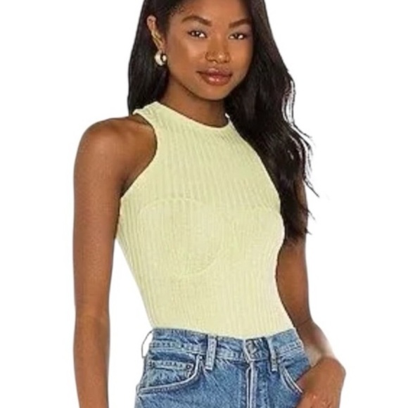 OW Collection Callie Stitch Lime Tank Top XS 4 - Picture 7 of 7